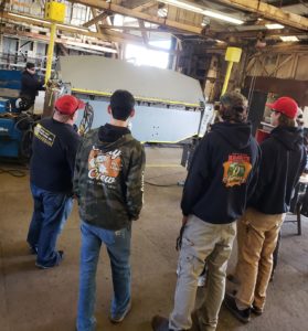 Eureka High School metal shop students tour the Bay Tank and Boilerworks facility.