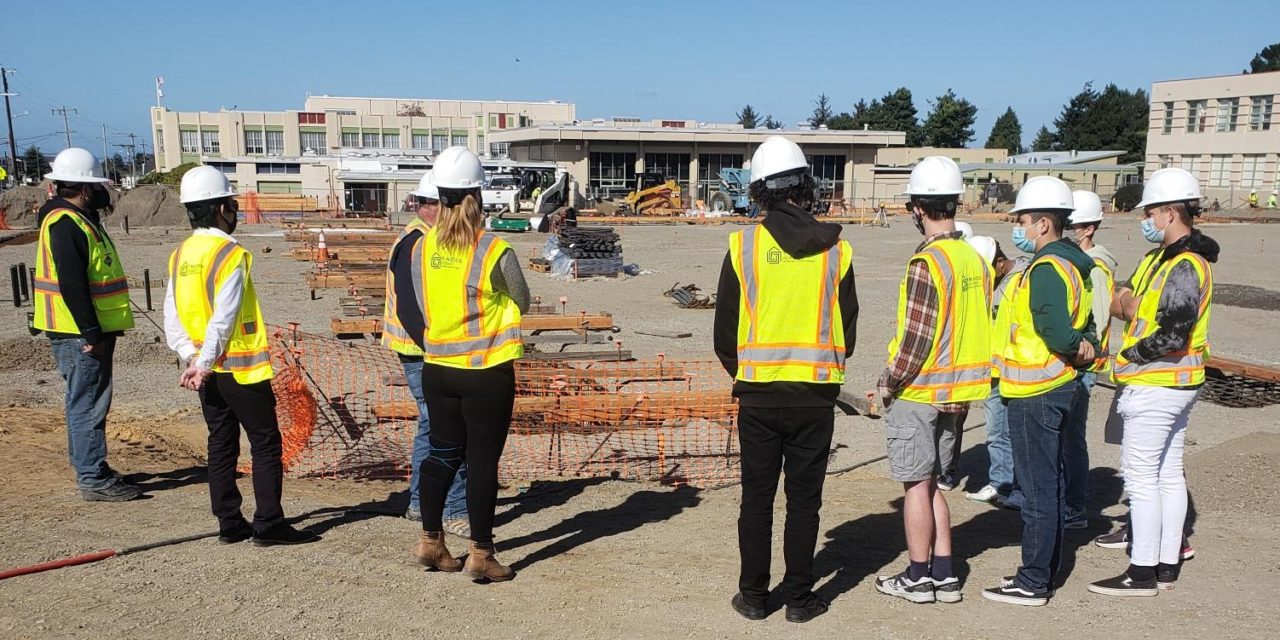 Eureka High Students Tour Construction of New Gym
