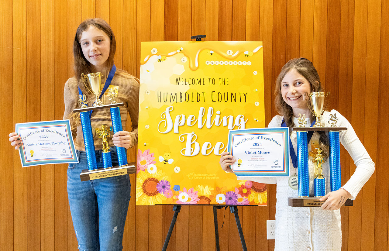 The winners of the 2024 Humboldt County Spelling Bee - Elementary Division