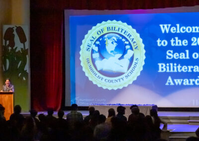Agustin Amaro welcomes families to the Seal of Biliteracy Awards