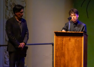 Jesús Herrera-Vielma of Fortuna Union High School speaks at the Seal of Biliteracy Awards.