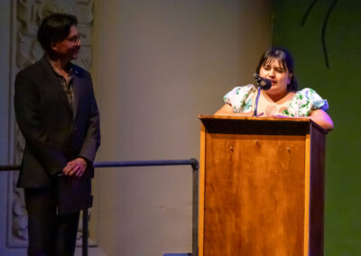 Elizabeth Valladares of Eureka High School speaks at the Seal of Biliteracy Awards