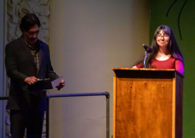 Alejandra Ramírez-Peralta of Academy of the Redwoods speaks at the Seal of Biliteracy Awards