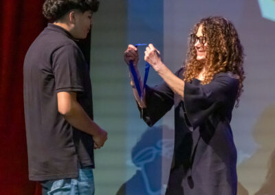 Students receive their awards at the Seal of Biliteracy Awards Ceremony.