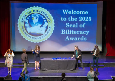 Students receive their awards at the Seal of Biliteracy Awards Ceremony.