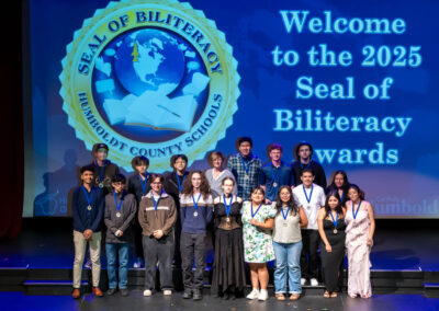 Students with their Seal of Biliteracy Awards