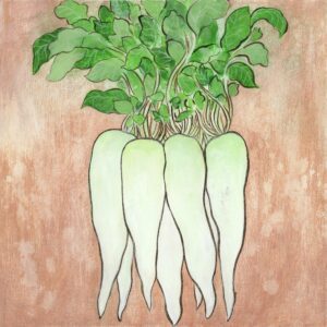 Artwork by Thao Le Khac featuring daikon radish