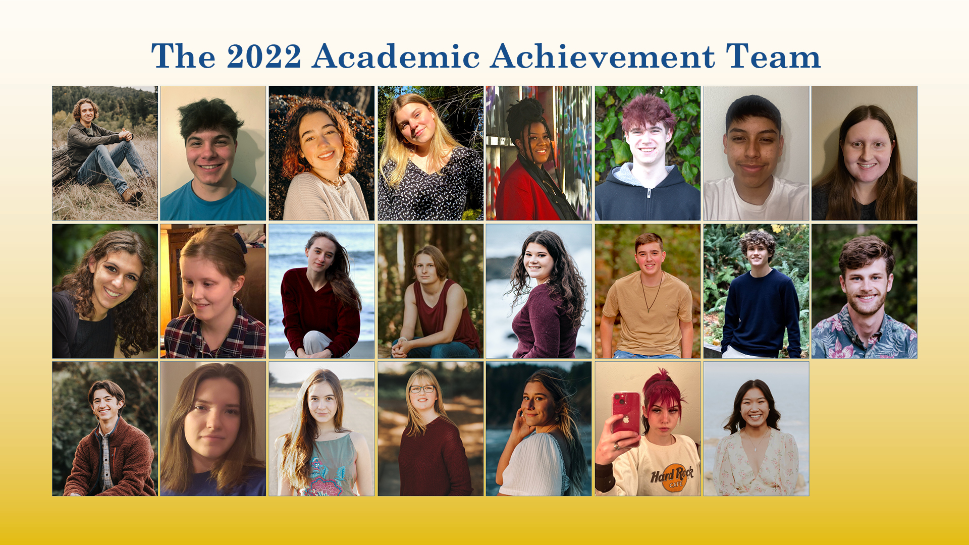 Collage of the 2022 Academic Achievement Team