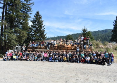 Group Photo with Logging Truck