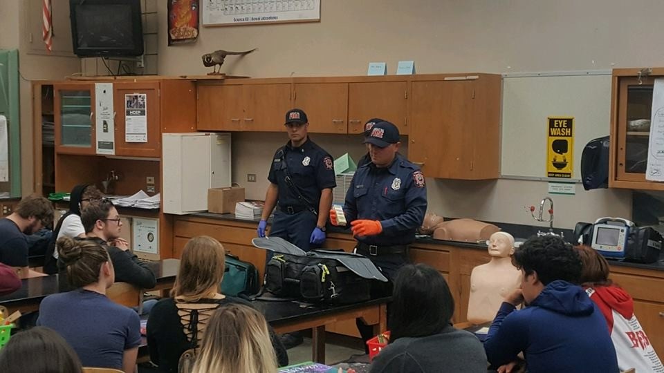 Humboldt Bay Firefighters visit Eureka High School
