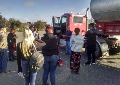 Students observe trucking safety standards