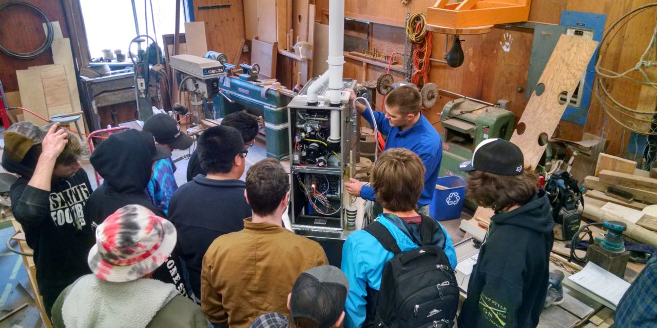 Evans Mechanical visits East High and Fortuna High Schools For a Day