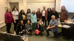 Alder Grove Charter School students with Professor Gaffney at Humboldt State University.