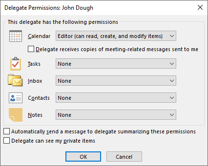 Select Editor for the calendar permissions (you can decide whether or not the user will receive copies of meeting-related messages)