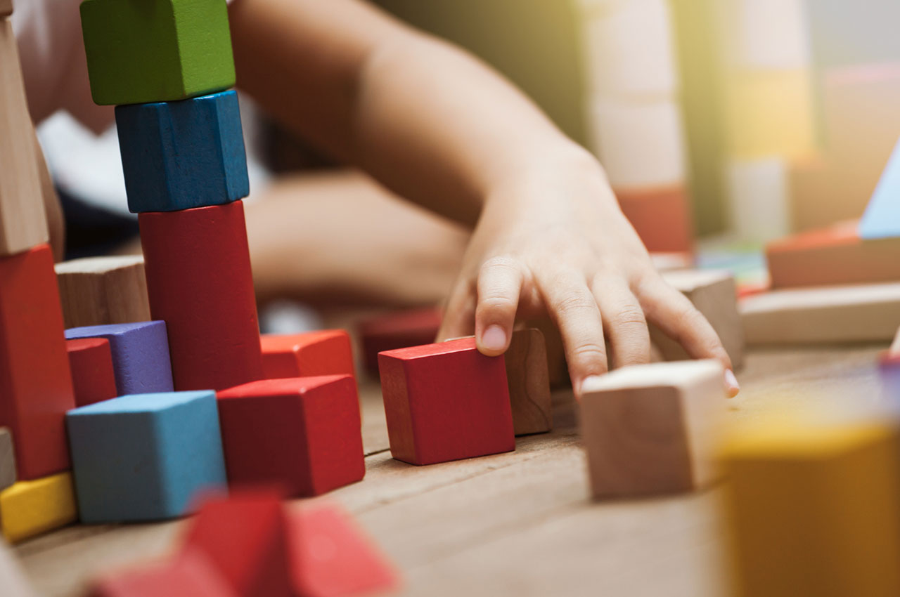 Closeup of children's play blocks
