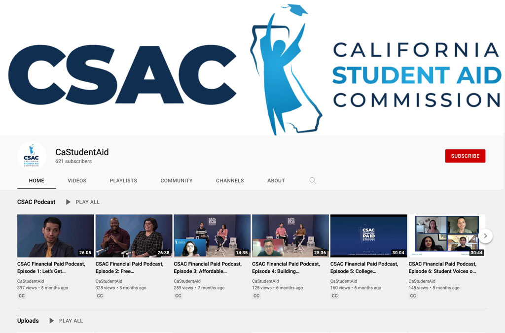 CSAC YouTube Channel Screenshot