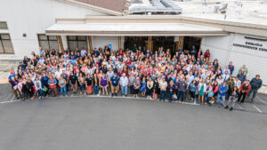 Drone photo of HCOE Employees 2023