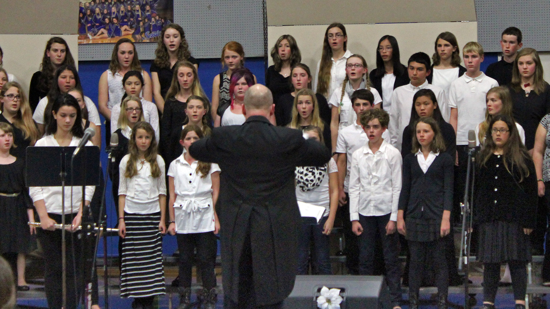 A choir group singing at the All County Music Festival.