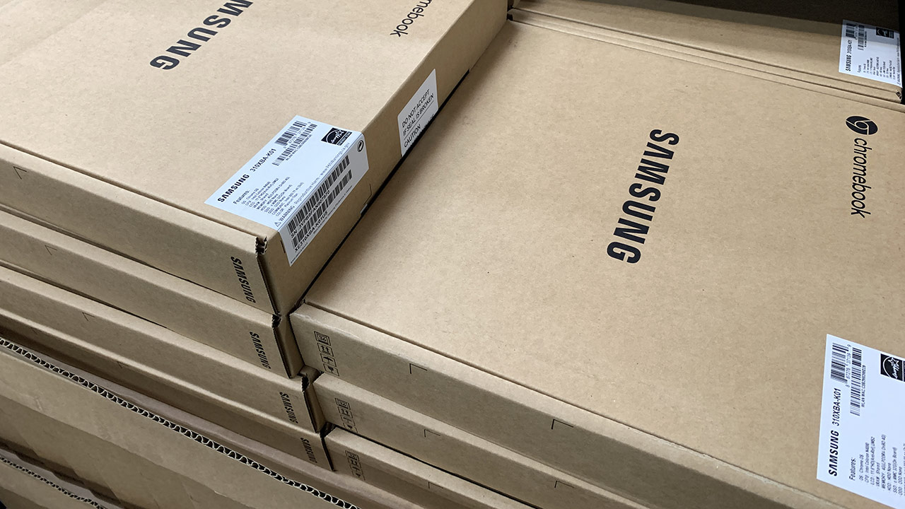 Chromebooks in Boxes