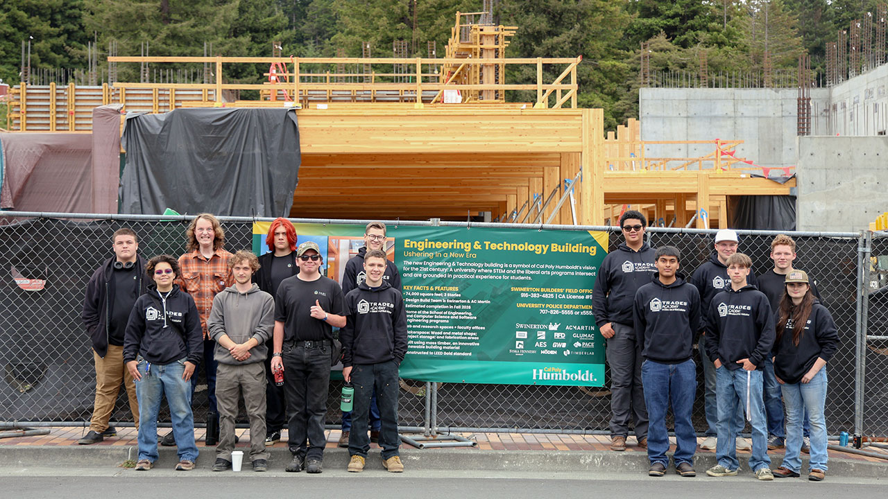 The TASI cohort at Cal Poly Humboldt's construction site.