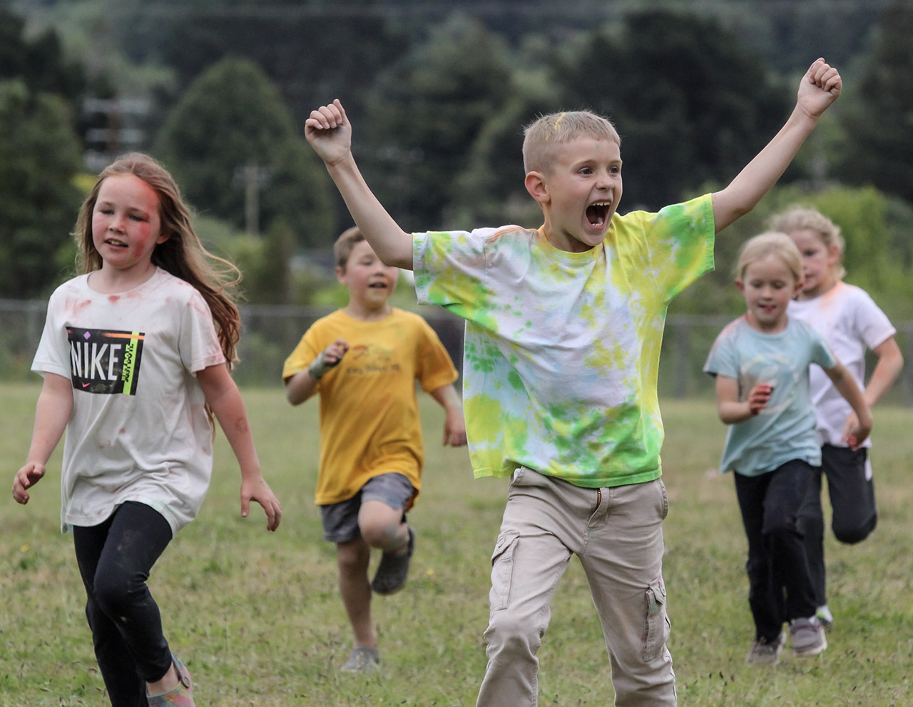 A Cuddeback student during the school's Color Run