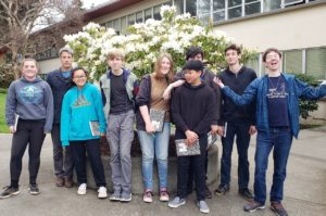 Students from Redwood Coast Montessori visiting Humboldt State University to sit in on a psychology class.