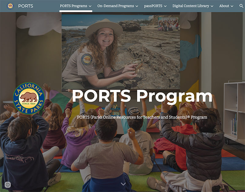Screenshot of PORTS Website