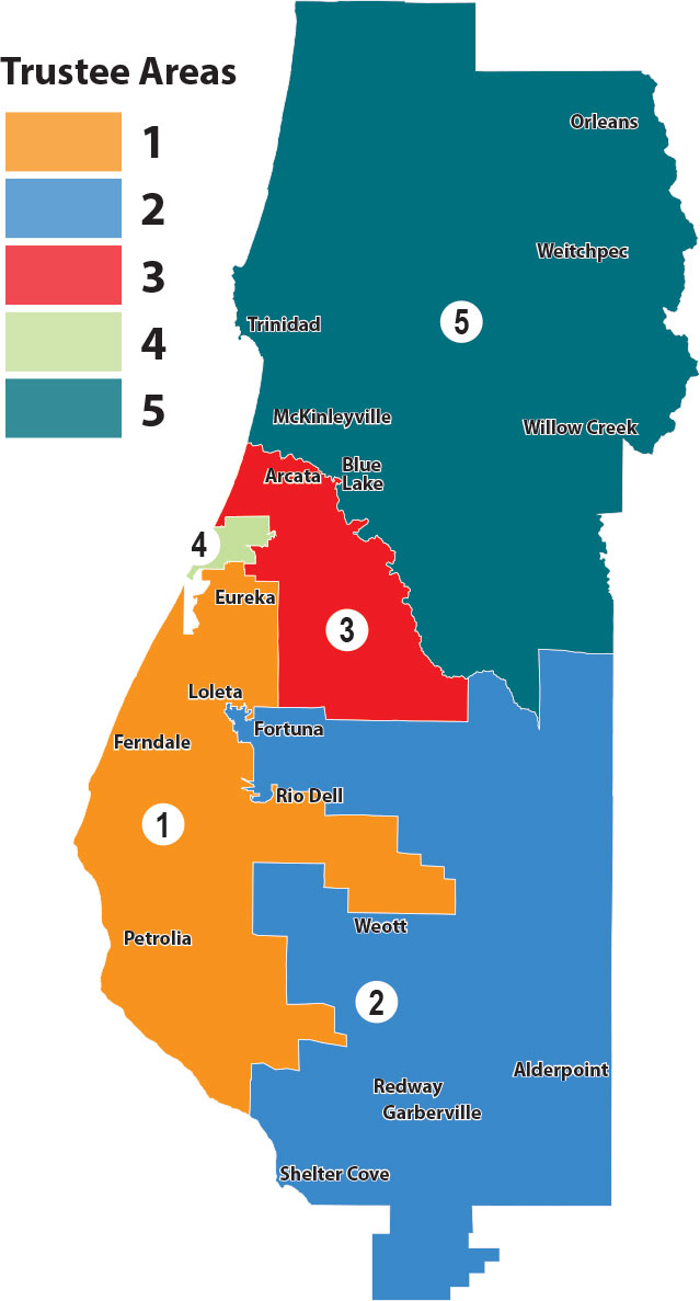 Humboldt County Board of Education Trustee Area Map