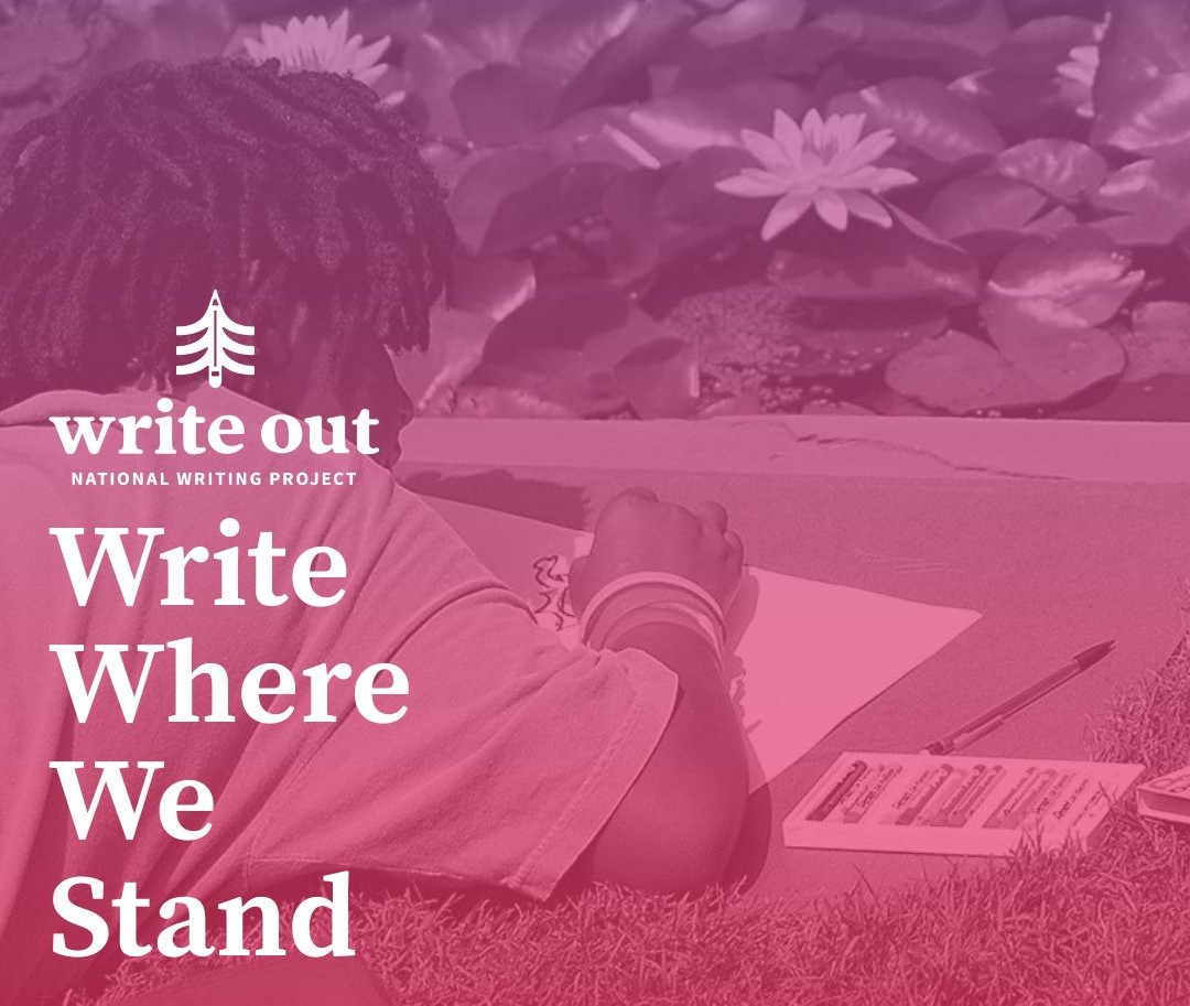 Write out theme image, "Write Where We Stand"